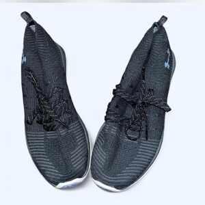 Grey and Light Baby Blue Under Armor Ankle Sneakers